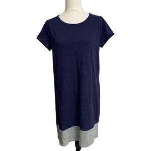 Boden Navy Gray Colorblock Cotton T-Shirt Dress Size 8R Casual Minimalist